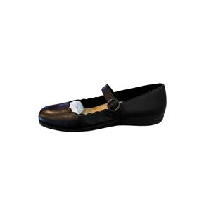 Trotters Sugar‎ Black Leather Mary Jane Flats Size 9 1/2 N Academia Classic 60's